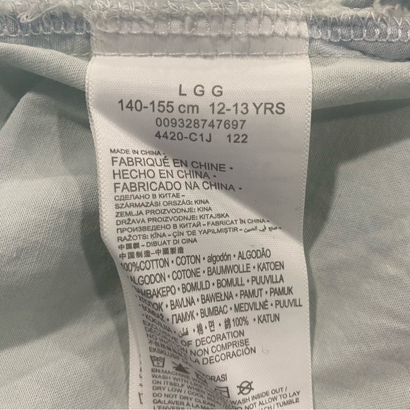 Girl’s Button Up Long Sleeve Dress Distressed Denim Look - Levi’s Blue Size L - Picture 7 of 8